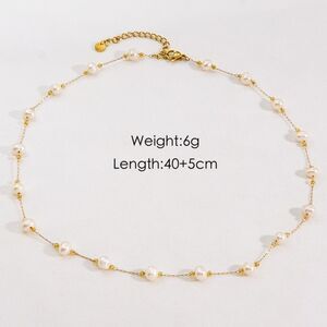14K GP Elegant Gold and Freshwater Pearl Necklace